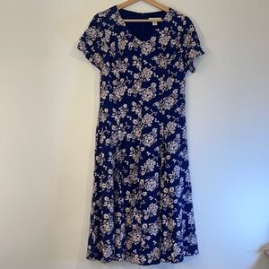 Coldwater Creek blue floral maxi dress